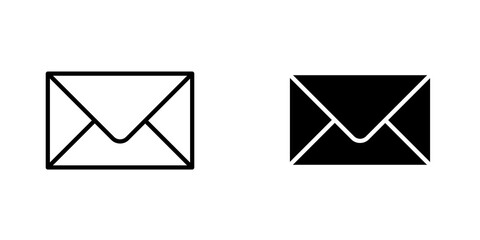 Email icon vector solid logo illustration. Flat and line style for graphic design, Website