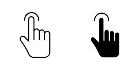 finger tap icon vector solid logo illustration. Flat and line style for graphic design, Website