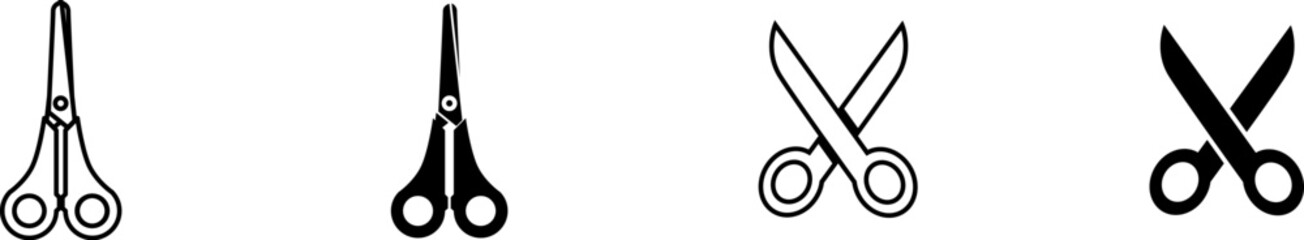 Scissors icon set. Vector illustration