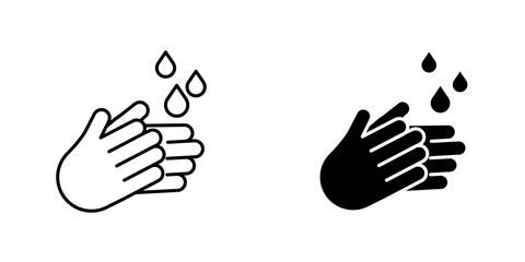 Handwashing icon vector solid logo illustration. Flat and line style for graphic design, Website