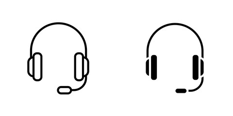 Headphone icon vector solid logo illustration. Flat and line style for graphic design, Website