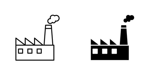 Industrial factory icon vector solid logo illustration. Flat and line style for graphic design, Website © Warpiya
