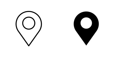 Location icon vector solid logo illustration. Flat and line style for graphic design, Website