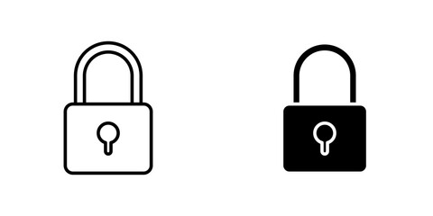 Lock closed icon vector solid logo illustration. Flat and line style for graphic design, Website