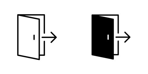 Logout icon vector solid logo illustration. Flat and line style for graphic design, Website