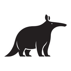 Simple and professional aardvark silhouette for logo design and scalable branding – aardvark silhouette – aardvark vector – aardvark illustration – silhouette of aardvark

