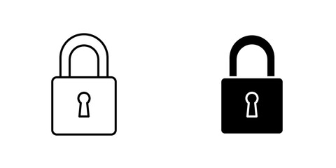 Lock icon vector solid logo illustration. Flat and line style for graphic design, Website