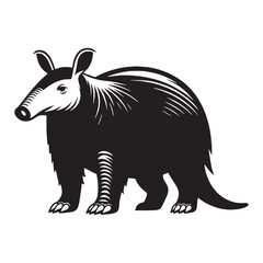 Elegant aardvark silhouette vector for versatile design projects, logos, and web branding – aardvark silhouette – aardvark vector – aardvark illustration – silhouette of aardvark

