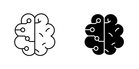 Machine learning icon vector solid logo illustration. Flat and line style for graphic design, Website