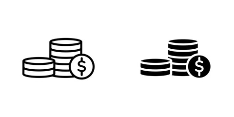 Money icon vector solid logo illustration. Flat and line style for graphic design, Website