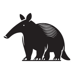 Modern aardvark silhouette with dynamic features perfect for digital designs and logos – aardvark silhouette – aardvark vector – aardvark illustration – silhouette of aardvark


