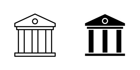 Museum icon vector solid logo illustration. Flat and line style for graphic design, Website