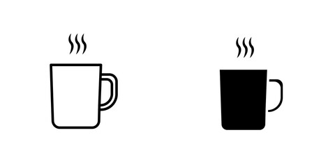 Mug icon vector solid logo illustration. Flat and line style for graphic design, Website