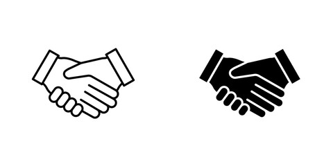 Partnership icon vector solid logo illustration. Flat and line style for graphic design, Website