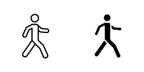 Pedestrian icon vector solid logo illustration. Flat and line style for graphic design, Website
