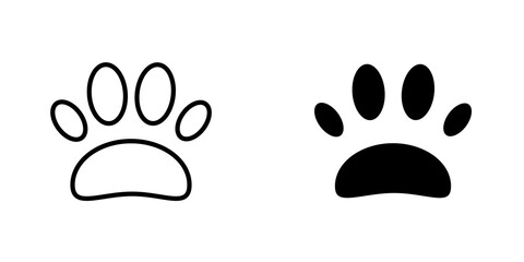 Paw icon vector solid logo illustration. Flat and line style for graphic design, Website
