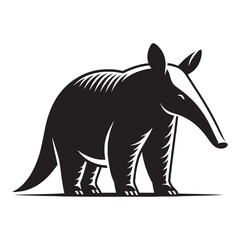 High-quality aardvark silhouette vector for use in branding, logos, and digital designs – aardvark silhouette – aardvark vector – aardvark illustration – silhouette of aardvark

