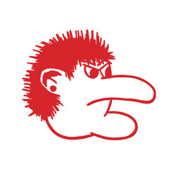 punk face retro cartoon character illustration