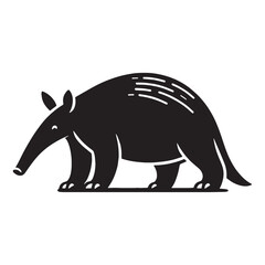Clean-lined aardvark silhouette vector perfect for modern logo creation and digital assets – aardvark silhouette – aardvark vector – aardvark illustration – silhouette of aardvark

