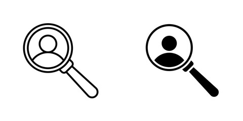 Recruitment icon vector solid logo illustration. Flat and line style for graphic design, Website