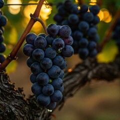 red grapes on vine