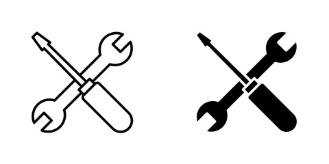 Repair icon vector solid logo illustration. Flat and line style for graphic design, Website