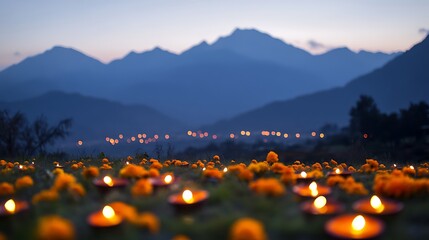 sunset in the mountains