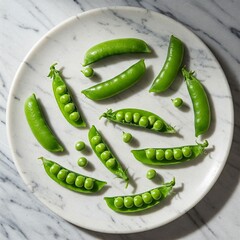 green peas on a wooden background