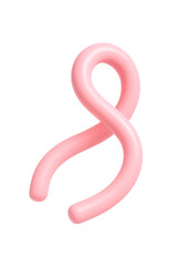 Fototapeta premium Smooth abstract pink loop shape in 3D style isolated on transparent background for modern or creative design use