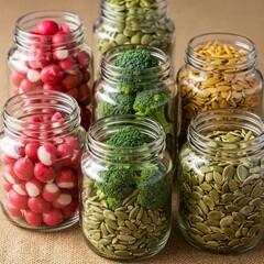 jars of pickled vegetables