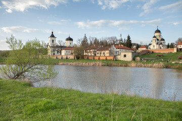 Fototapeta premium Beautiful rural landscape from the Republic of Moldova. Village life in spring.