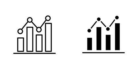 Statistics icon vector solid logo illustration. Flat and line style for graphic design, Website
