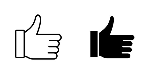 thumbs up icon vector solid logo illustration. Flat and line style for graphic design, Website