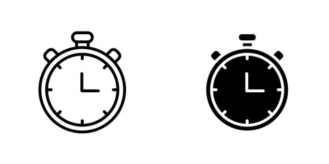 Timer icon vector solid logo illustration. Flat and line style for graphic design, Website