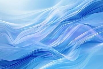Obraz premium Abstract flowing lines with blue tones evokes fluidity and a sense of tranquility