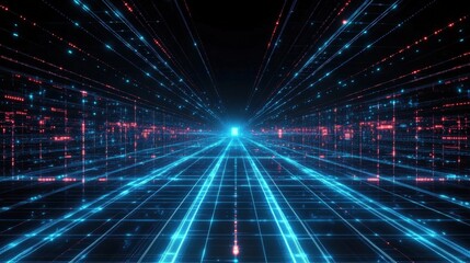 Fototapeta premium Digital Network Pathway Visualization