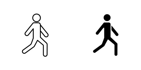 Walking icon vector solid logo illustration. Flat and line style for graphic design, Website