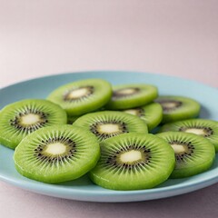 sliced kiwi fruit on a plate