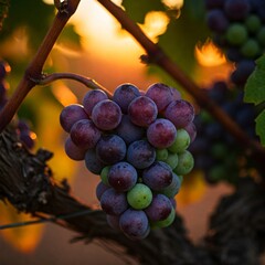 red grapes on vine