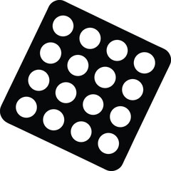 white pills on black background