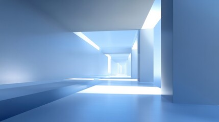Obraz premium Abstract Blue Architectural Pathway