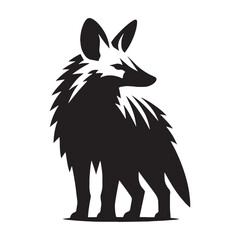 Dynamic aardwolf silhouette vector perfect for high-quality logo design – aardwolf silhouette – aardwolf vector – aardwolf illustration – silhouette of aardwolf

