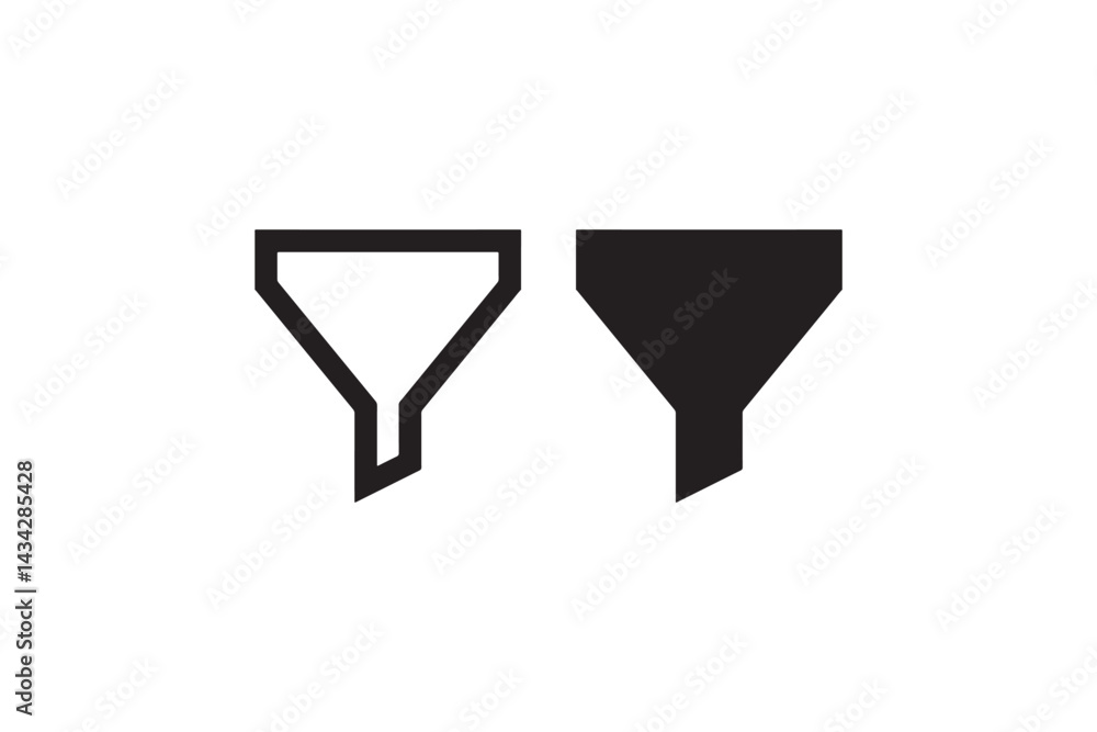 Poster filter icon set in outline and solid style vector
