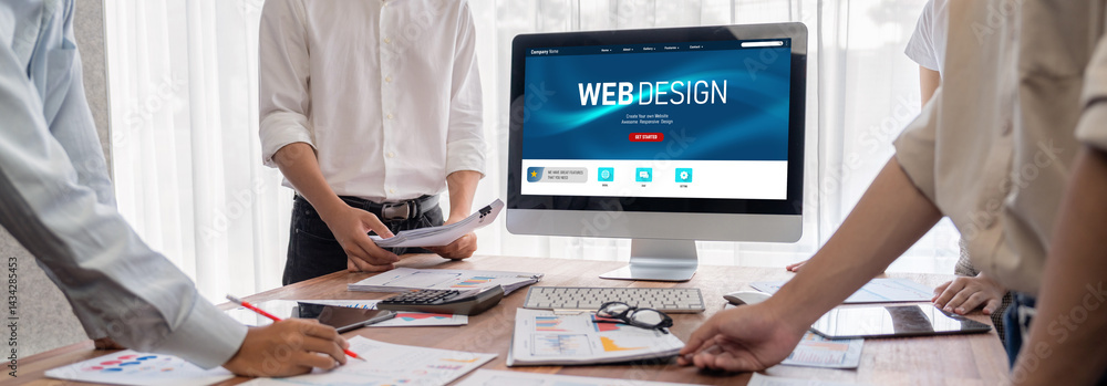 Poster website design software provide brisk template for online retail business and e-commerce