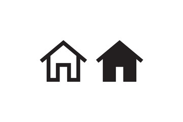 Home icon set in outline and solid style Vector