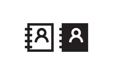 Contact book icons in outline and solid style Vector