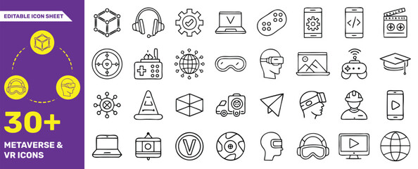 30+ Metaverse & VR Icons - Virtual Reality, 3D, Gaming, Technology & Future