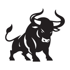 Powerful angry ox silhouette vector designed for high-quality digital branding and art – angry ox silhouette – angry ox vector – angry ox illustration – silhouette of angry ox

