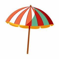 Colorful Beach Umbrella Illustration For Summer Holiday And Vacation Designs