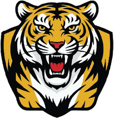 Bold and Roaring Tiger Logo Design for Sports Teams and Competitive Brands
